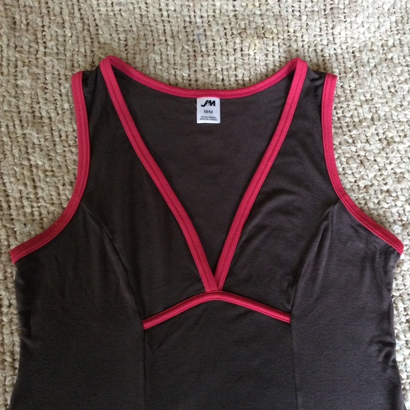 Women’s Brown & Dark Red Tank | Size M | Made in Canada 🇨🇦 | Bamboo & Spandex - Picture 2 of 7